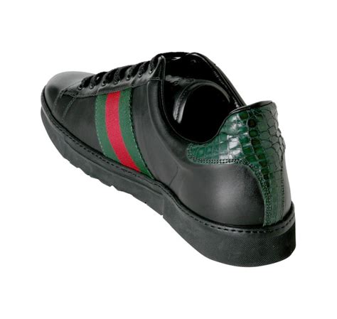 gucci web leather sneakers|authentic gucci sneakers for men.